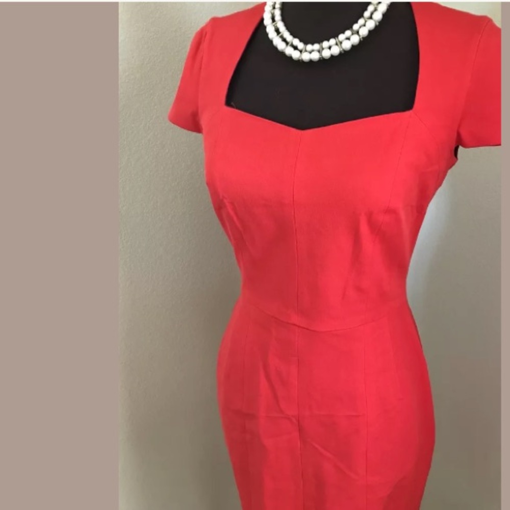Banana Republic || $140 Red Mid Cap Dress - Picture 4 of 8